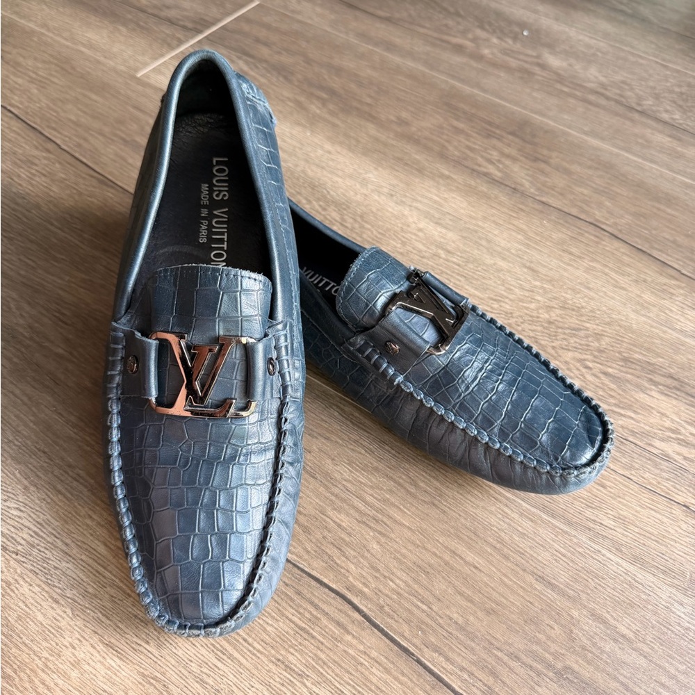 Louis Vuitton Alligator Embossed Monte Carlo Moccasins